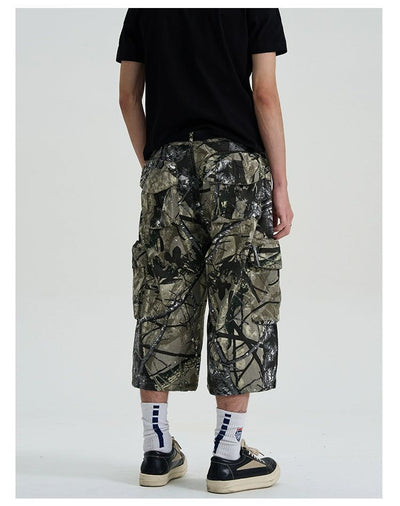 Side Pocket Camo Cargo Shorts Korean Street Fashion Shorts By A PUEE Shop Online at OH Vault