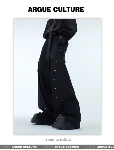 Metal Split Embellished Pants Korean Street Fashion Pants By Argue Culture Shop Online at OH Vault