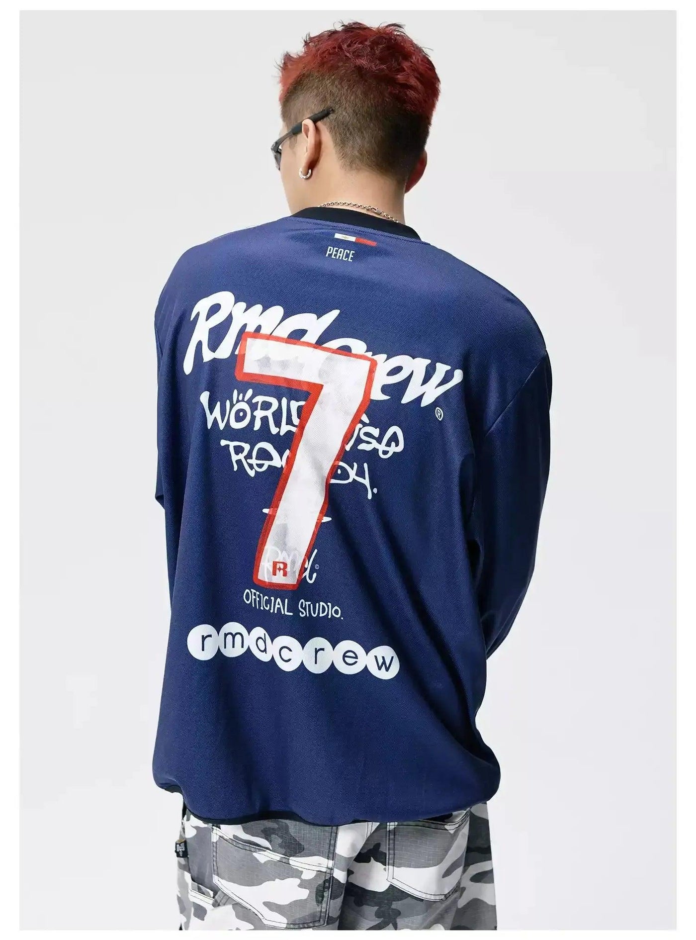 Logo Graphic Print L/S Jersey T-Shirt Korean Street Fashion T-Shirt By Remedy Shop Online at OH Vault