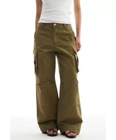 Pleated Wide Cargo Pants Korean Street Fashion Pants By Funky Fun Shop Online at OH Vault