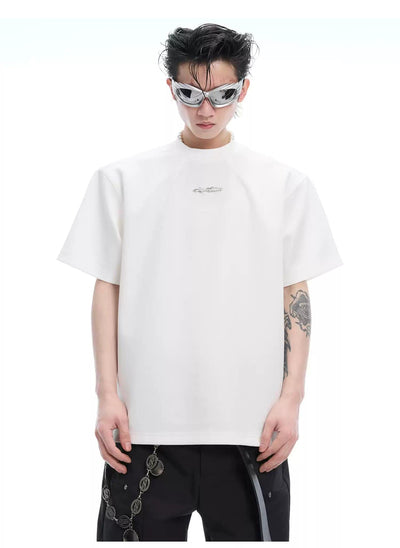 Cursive Metal Logo T-Shirt Korean Street Fashion T-Shirt By Argue Culture Shop Online at OH Vault