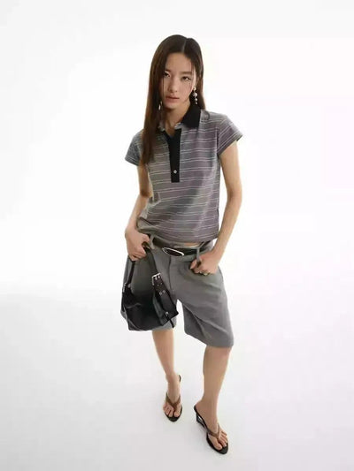 Classic Striped Polo Korean Street Fashion Polo By Funky Fun Shop Online at OH Vault