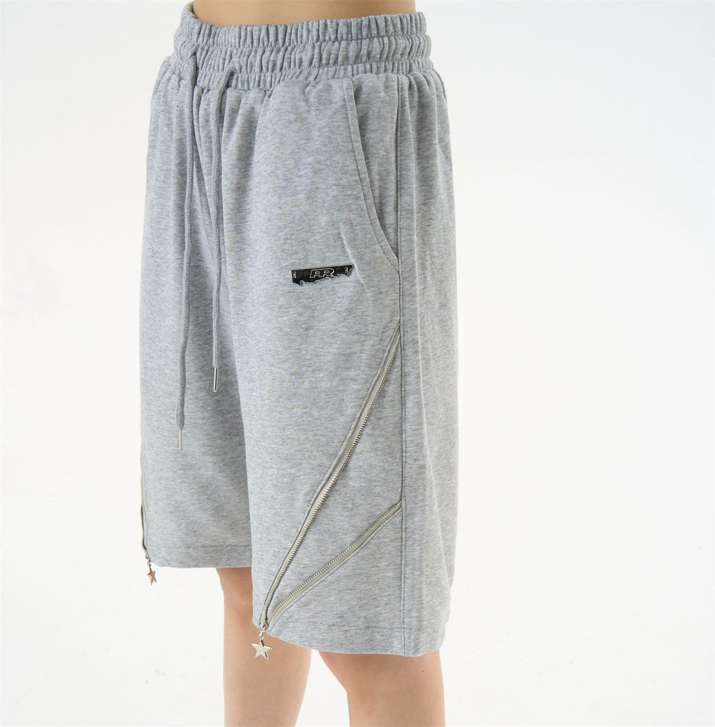Drawstring Zip Detail Sweat Shorts Korean Street Fashion Shorts By MaxDstr Shop Online at OH Vault