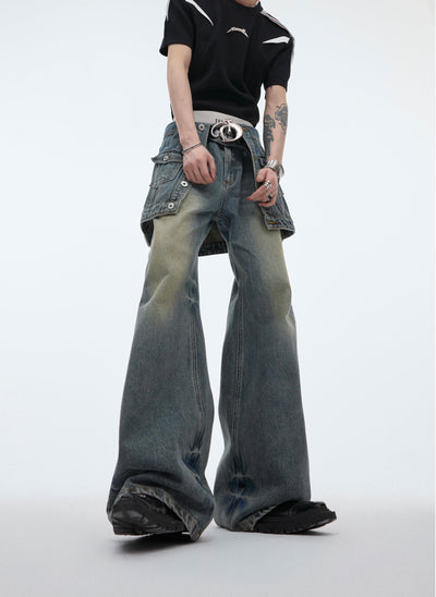 Skirt Layer Washed Jeans Korean Street Fashion Jeans By Argue Culture Shop Online at OH Vault