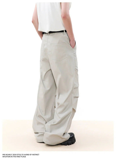 Curved Pocket Pleated Cargo Pants Korean Street Fashion Pants By Mr Nearly Shop Online at OH Vault