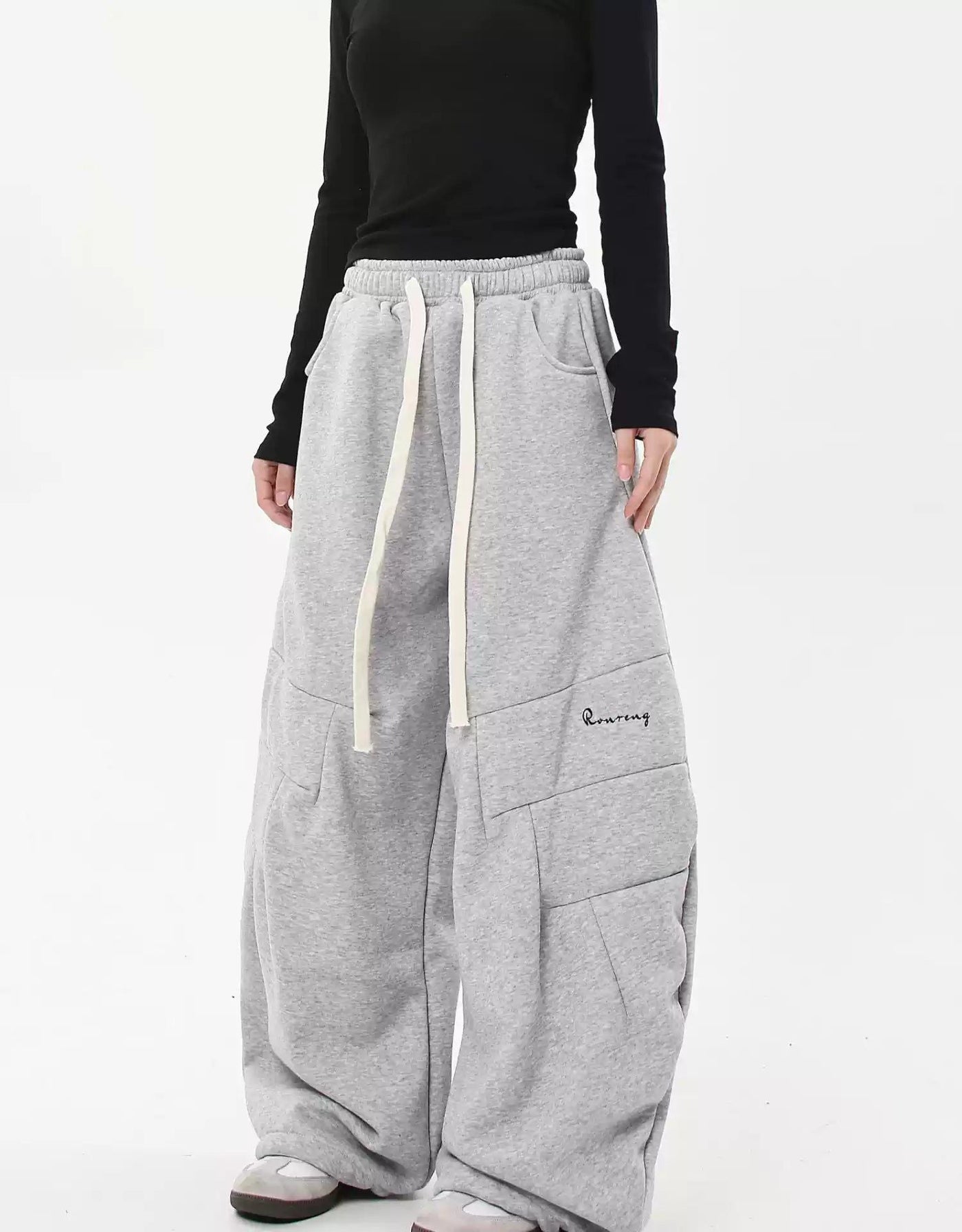 Drawstring Gartered Sweatpants Korean Street Fashion Pants By Blacklists Shop Online at OH Vault