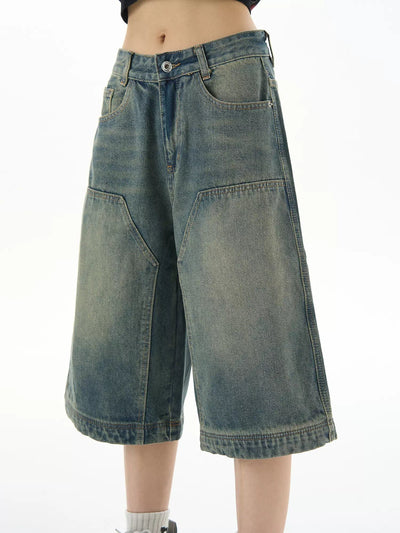 Retro Washed Denim Shorts Korean Street Fashion Shorts By MaxDstr Shop Online at OH Vault