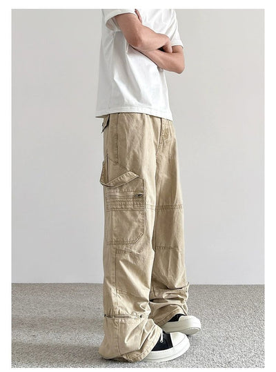 Vintage Washed Side Pocket Cargo Pants Korean Street Fashion Pants By A PUEE Shop Online at OH Vault