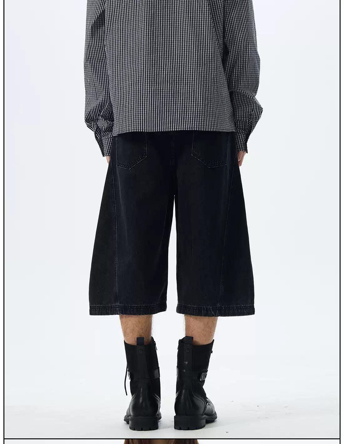 Basic Plain & Washed Wide Denim Shorts Korean Street Fashion Shorts By 77Flight Shop Online at OH Vault