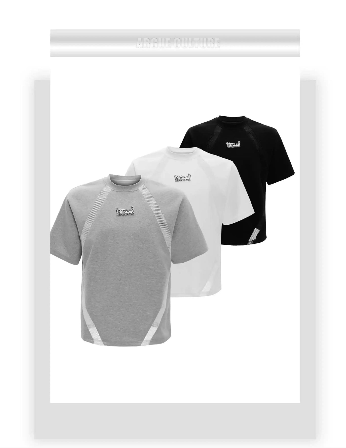 Metallic Logo Hollowed T-Shirt Korean Street Fashion T-Shirt By Argue Culture Shop Online at OH Vault