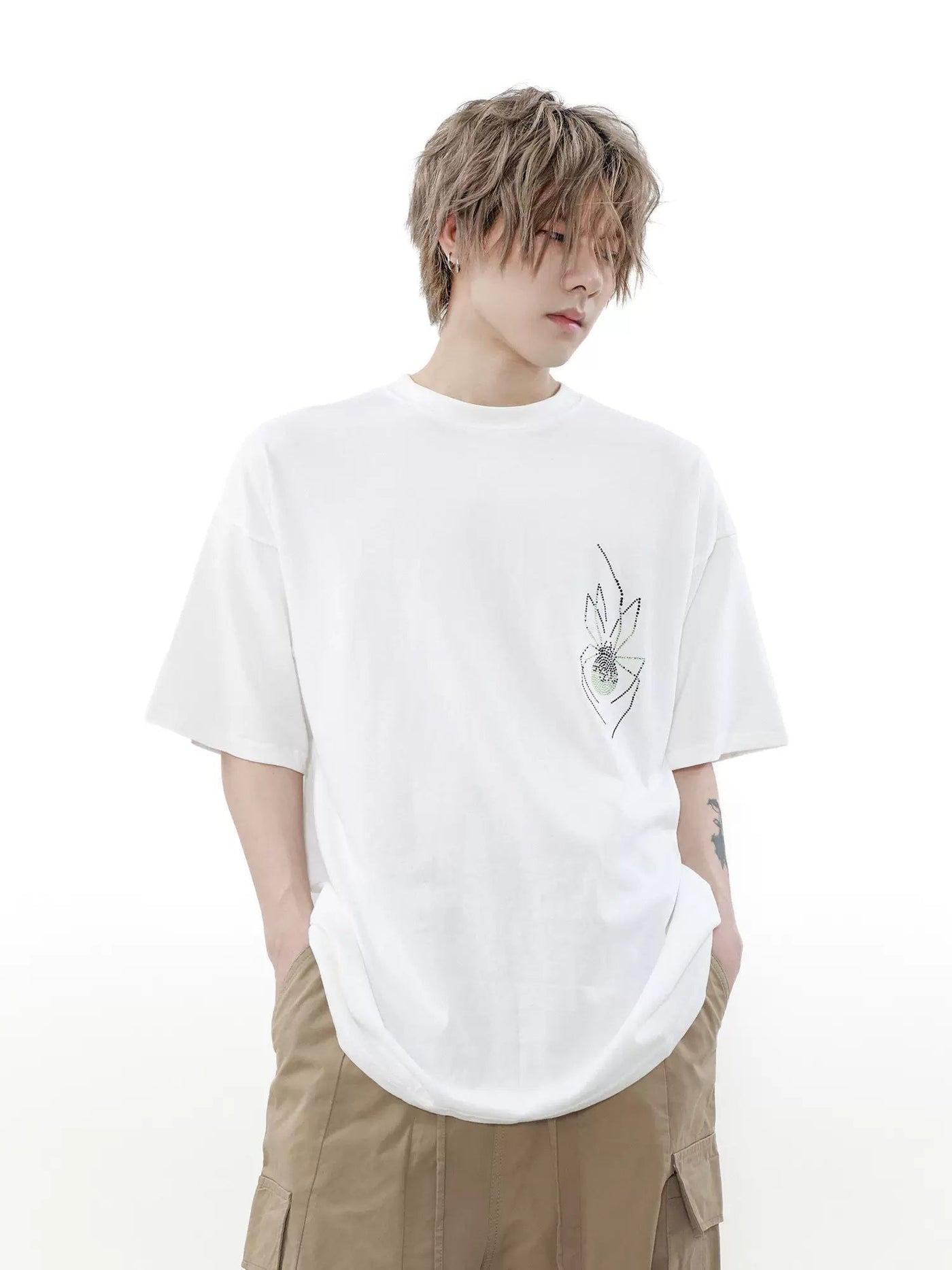 Spider Graphic Casual T-Shirt Korean Street Fashion T-Shirt By Mr Nearly Shop Online at OH Vault