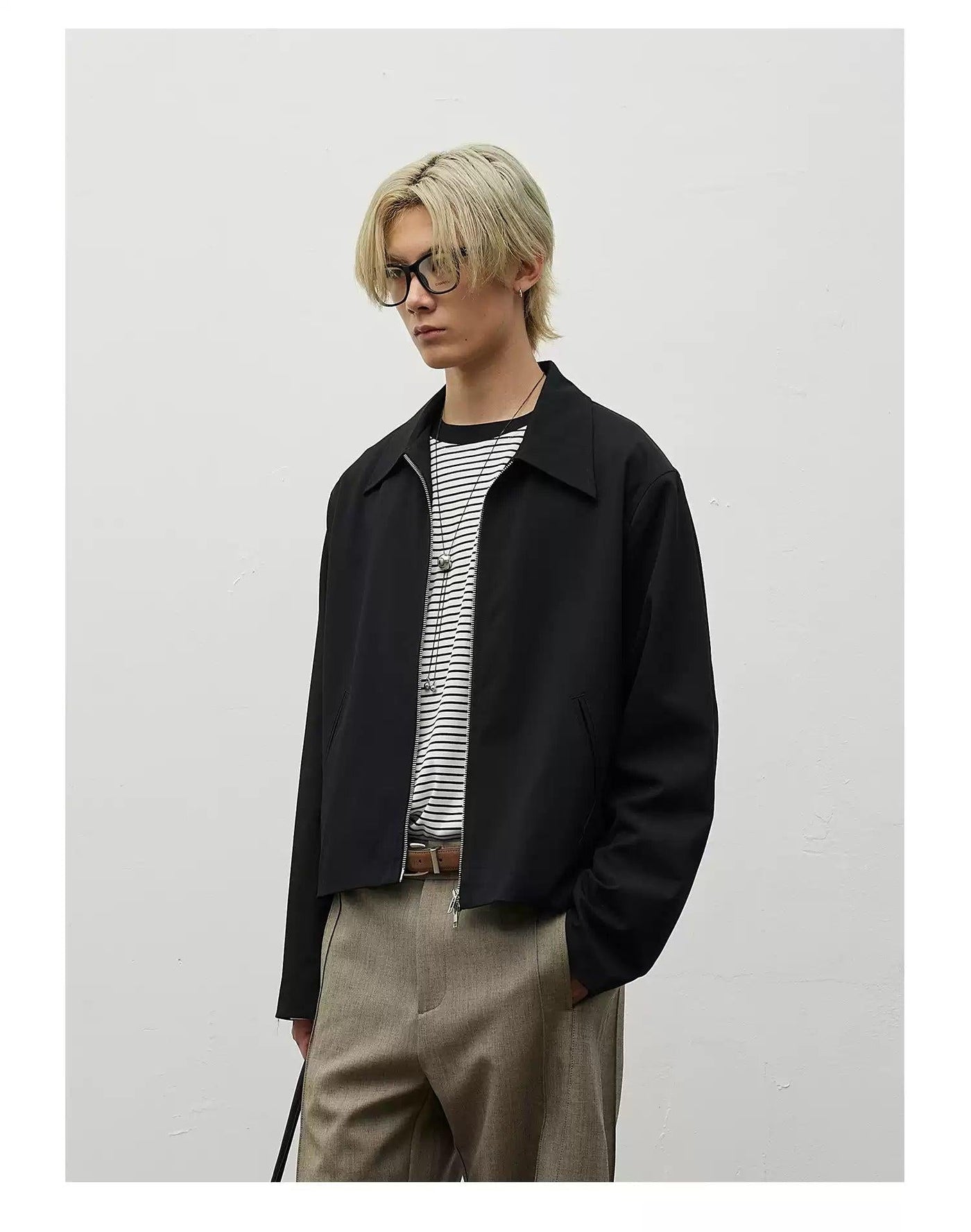 Boxy Fit Plain Dual-End Zipped Jacket Korean Street Fashion Jacket By Terra Incognita Shop Online at OH Vault