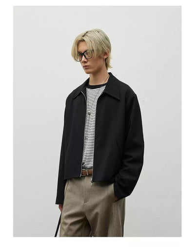 Boxy Fit Plain Dual-End Zipped Jacket Korean Street Fashion Jacket By Terra Incognita Shop Online at OH Vault