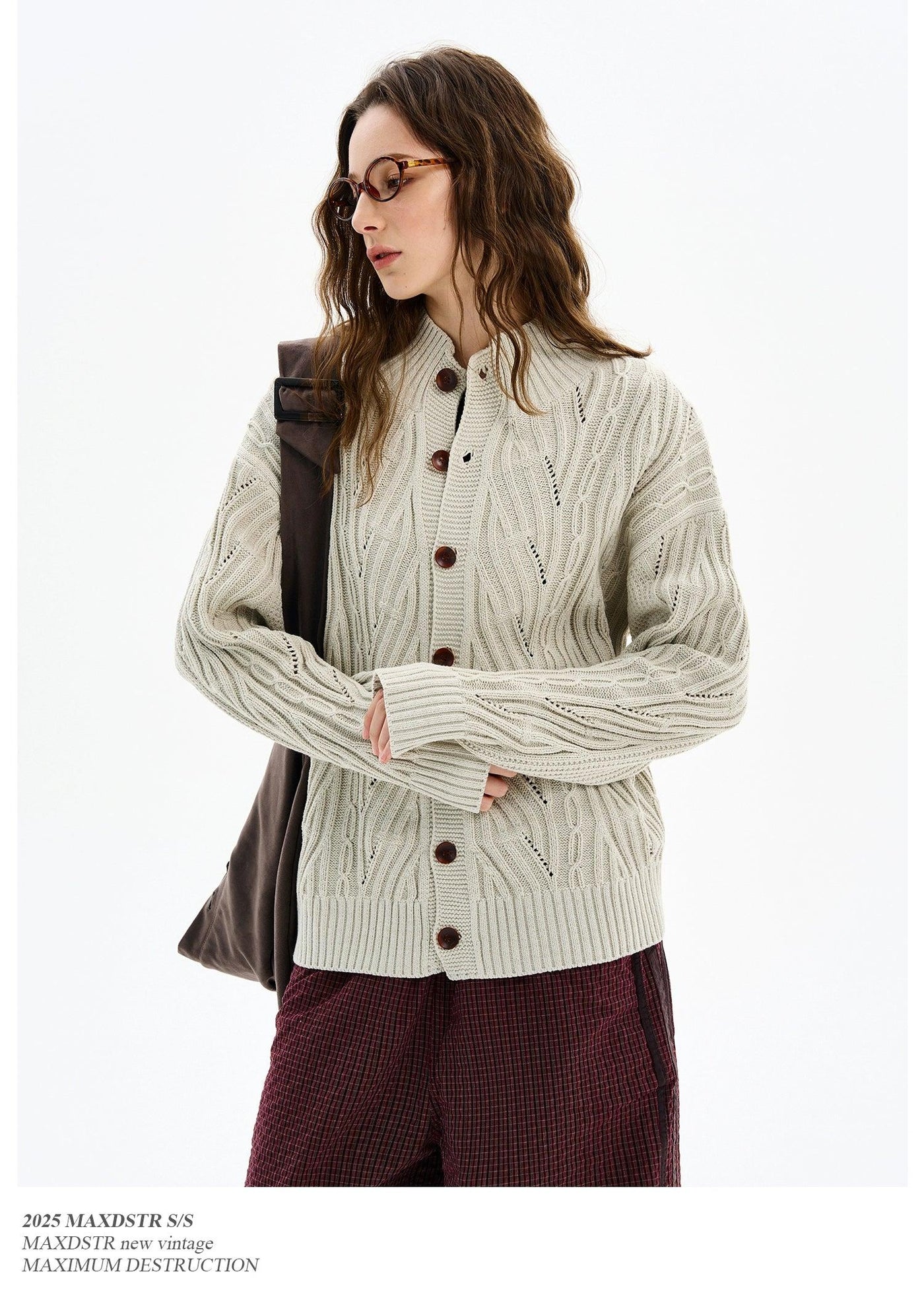 Textured Ribbed Knit Cardigan Korean Street Fashion Cardigan By MaxDstr Shop Online at OH Vault