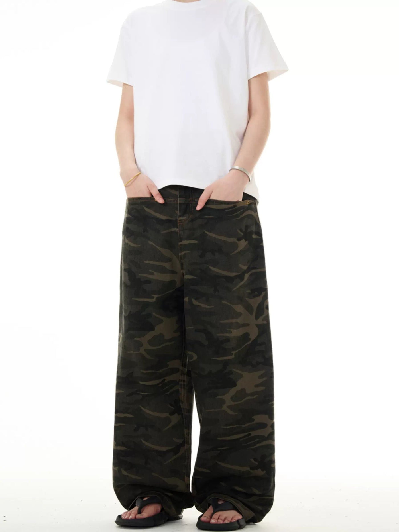 Front Pocket Camouflage Jeans Korean Street Fashion Jeans By Mad Witch Shop Online at OH Vault