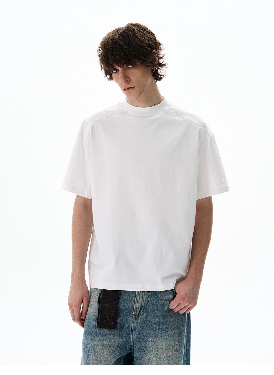 Solid Mock Neck T-Shirt Korean Street Fashion T-Shirt By 77Flight Shop Online at OH Vault