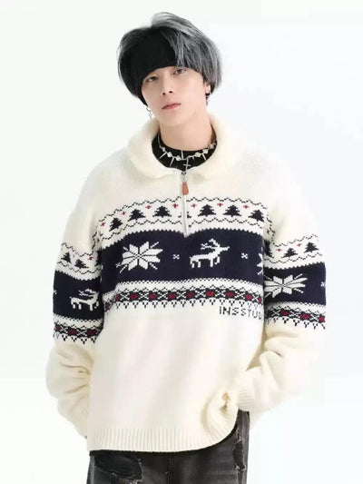 Winter Pattern Detail Sweater Korean Street Fashion Sweater By INS Korea Shop Online at OH Vault