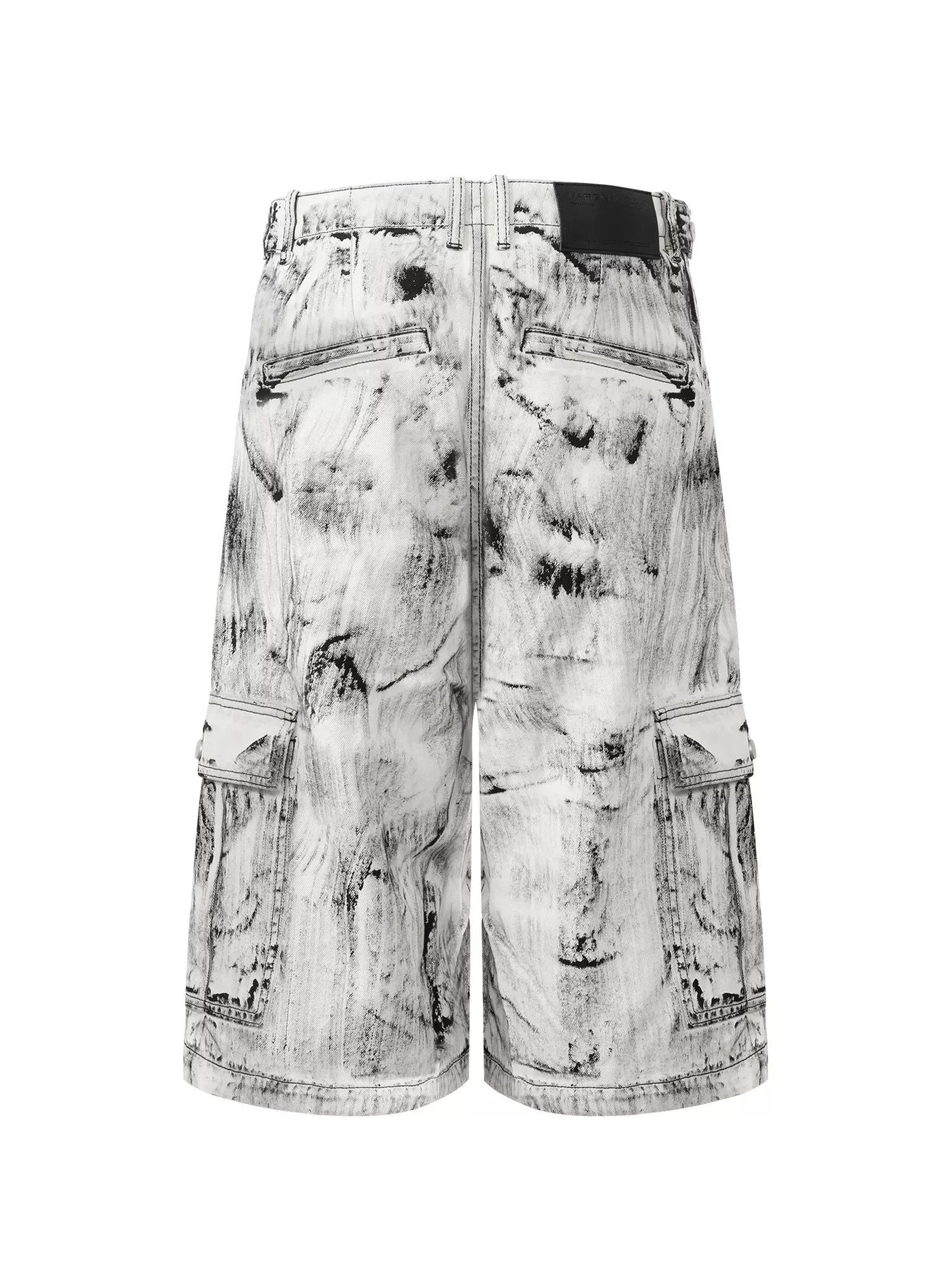 Ink Smudges Buttoned Shorts Korean Street Fashion Shorts By Terra Incognita Shop Online at OH Vault