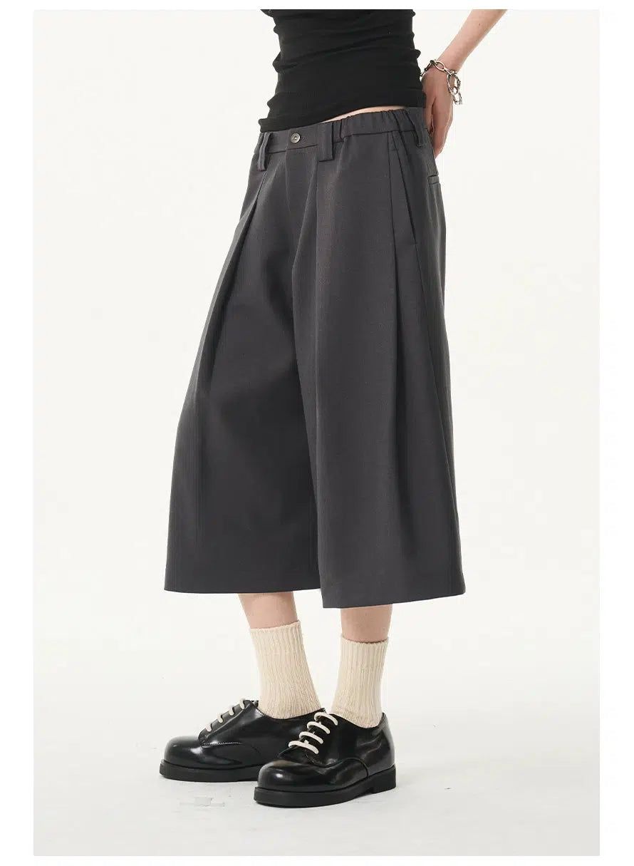 Solid Pleats Tailored Suit Shorts Korean Street Fashion Shorts By Moditec Shop Online at OH Vault