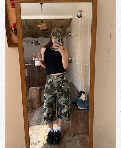 Camouflage Pattern Cargo Shorts Korean Street Fashion Shorts By Made Extreme Shop Online at OH Vault