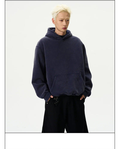 Washed Kangaroo Pocket Hoodie Korean Street Fashion Hoodie By A PUEE Shop Online at OH Vault