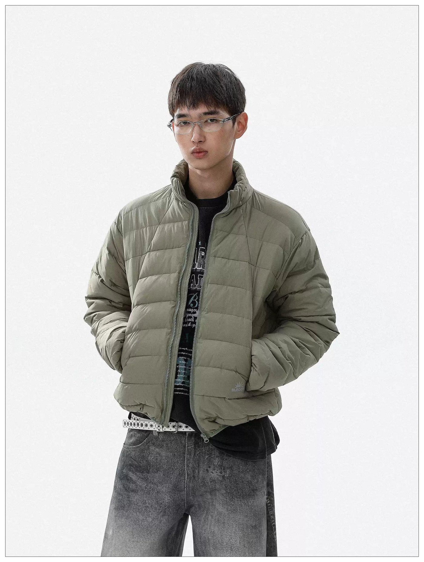 Quilted Stand Collar Down Jacket Korean Street Fashion Jacket By Mr Nearly Shop Online at OH Vault