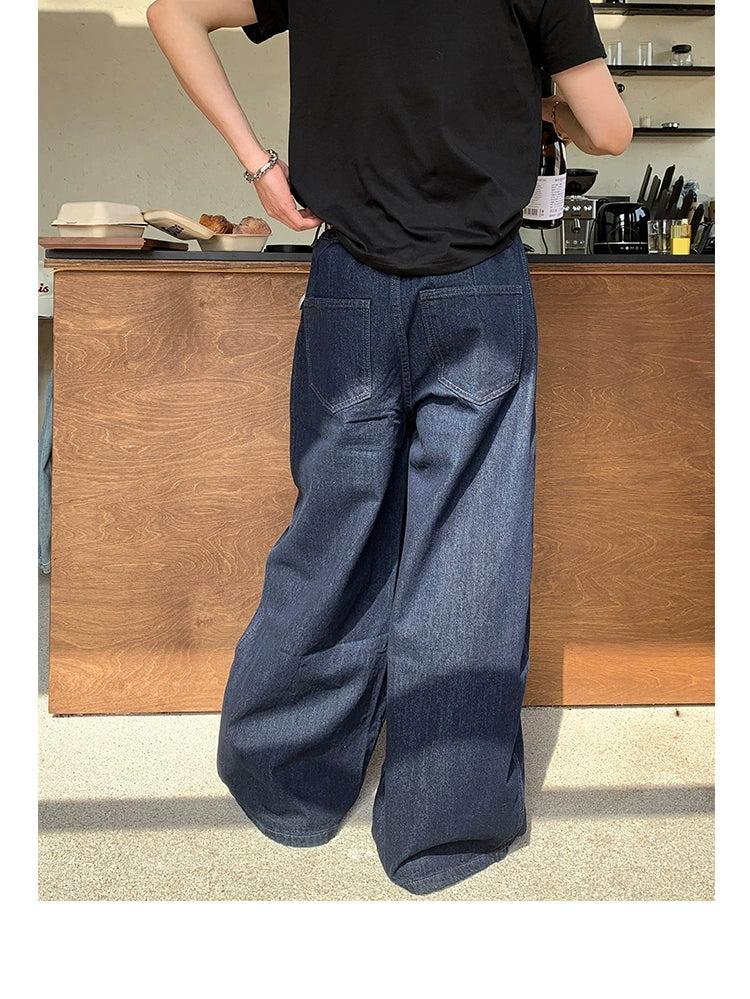 Structured Wide Cut Jeans Korean Street Fashion Jeans By Poikilotherm Shop Online at OH Vault