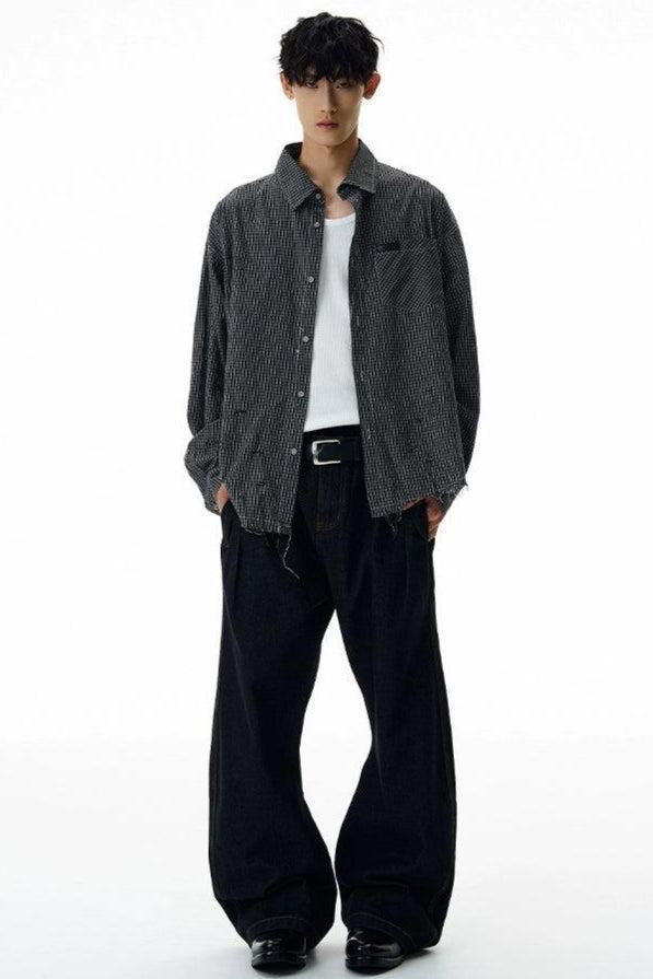 Classic Checked L/S Shirt Korean Street Fashion Shirt By A PUEE Shop Online at OH Vault