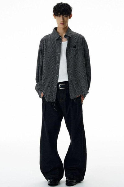 Classic Checked L/S Shirt Korean Street Fashion Shirt By A PUEE Shop Online at OH Vault
