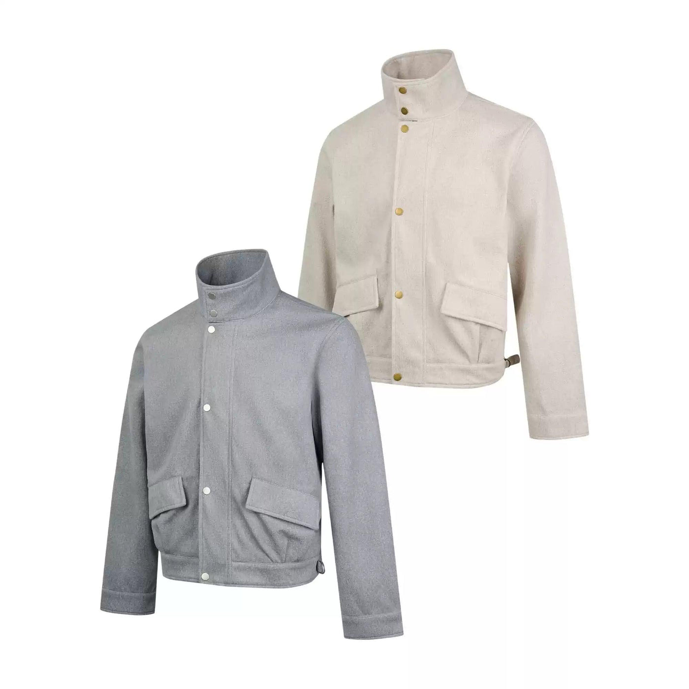 Funnel Collar Snap Buttoned Jacket Korean Street Fashion Jacket By Made Extreme Shop Online at OH Vault