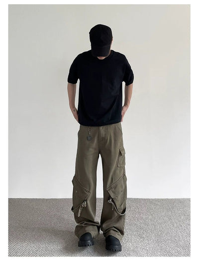 Buckled Strap Cargo Pants Korean Street Fashion Pants By A PUEE Shop Online at OH Vault
