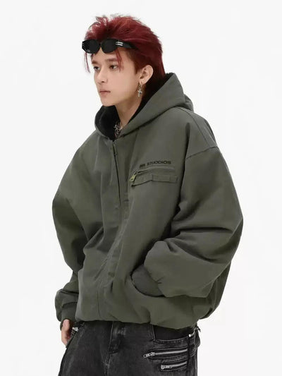 Fleece Lining Oversized Jacket Korean Street Fashion Jacket By INS Korea Shop Online at OH Vault