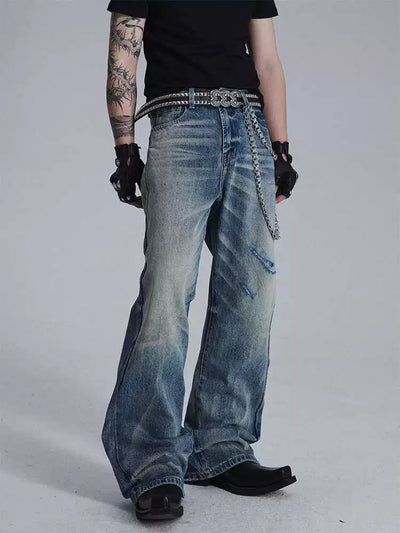 Minimal Rips Faded Jeans Korean Street Fashion Jeans By Dark Fog Shop Online at OH Vault