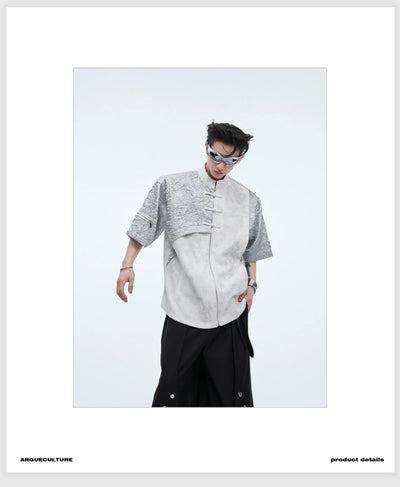 Textured Splices Multi-Zip Shirt Korean Street Fashion Shirt By Argue Culture Shop Online at OH Vault