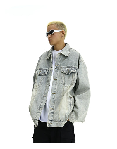 Casual Loose Denim Jacket Korean Street Fashion Jacket By MEBXX Shop Online at OH Vault