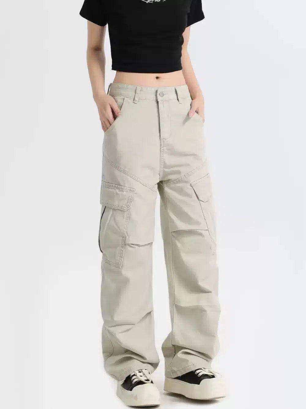 Washed Structured Cargo Pants Korean Street Fashion Pants By INS Korea Shop Online at OH Vault