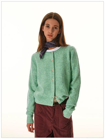 Round Neck Buttoned Knit Cardigan Korean Street Fashion Cardigan By Mr Nearly Shop Online at OH Vault