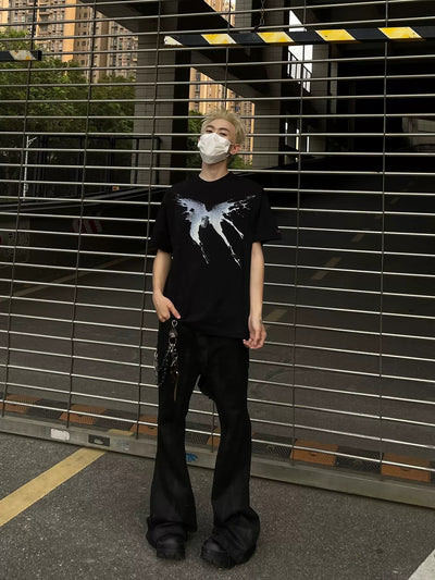 Metallic Butterfly Spatter T-Shirt Korean Street Fashion T-Shirt By MaxDstr Shop Online at OH Vault