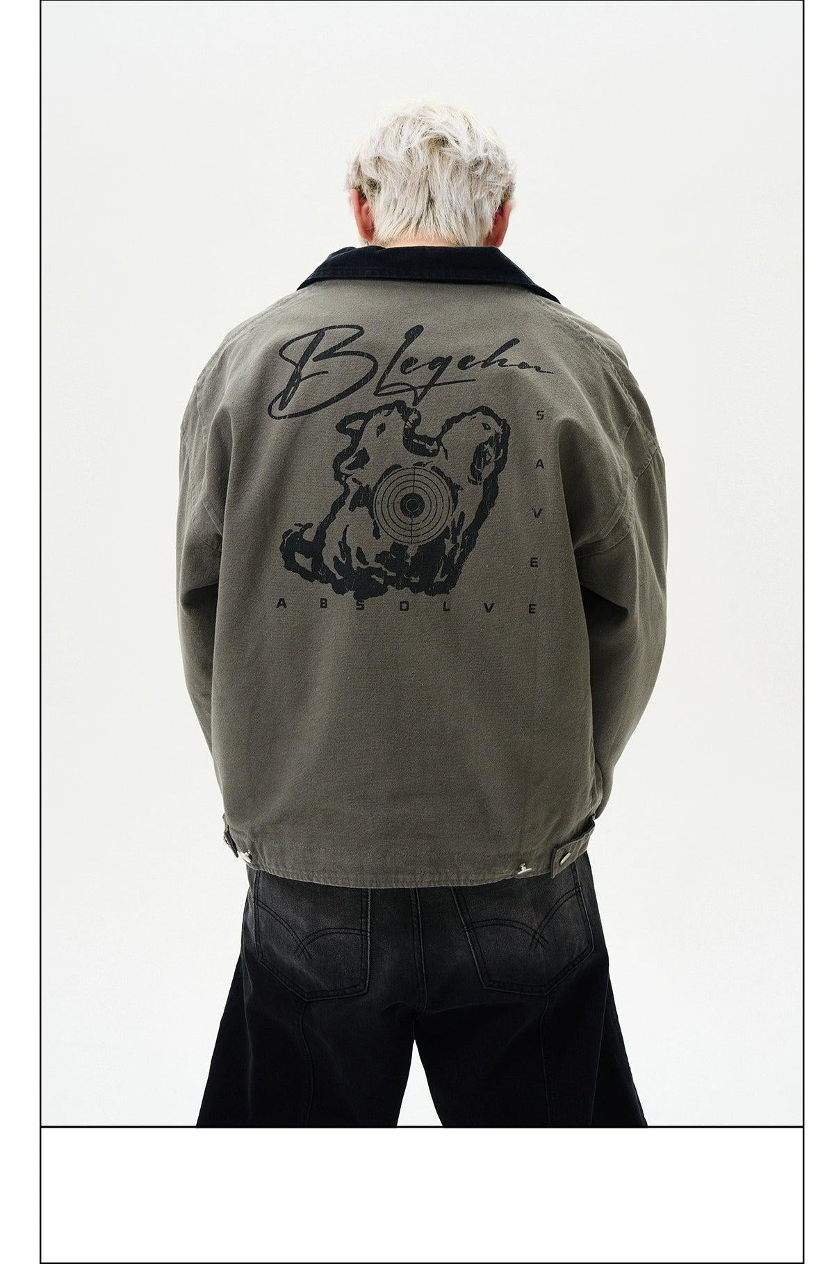 Cartoon Print Barn Style Jacket Korean Street Fashion Jacket By A PUEE Shop Online at OH Vault