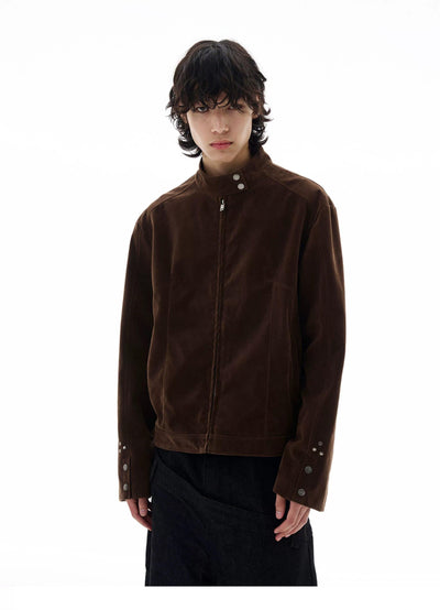 Sleek Stand Collar Zipped Jacket Korean Street Fashion Jacket By 77Flight Shop Online at OH Vault