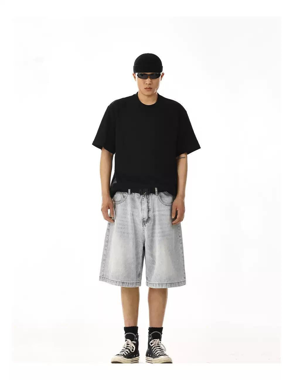 Faded Whiskers Denim Shorts Korean Street Fashion Shorts By MEBXX Shop Online at OH Vault