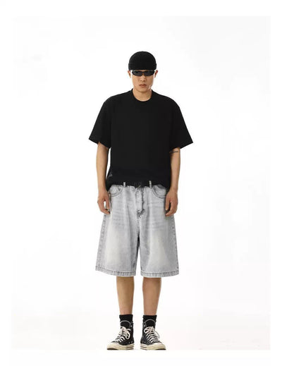 Faded Whiskers Denim Shorts Korean Street Fashion Shorts By MEBXX Shop Online at OH Vault