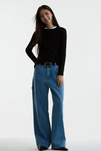 Retro Straight Leg Comfty Jeans Korean Street Fashion Jeans By Funky Fun Shop Online at OH Vault