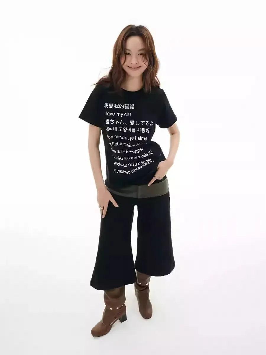 Contrast Spliced Flared Shorts Korean Street Fashion Shorts By Funky Fun Shop Online at OH Vault