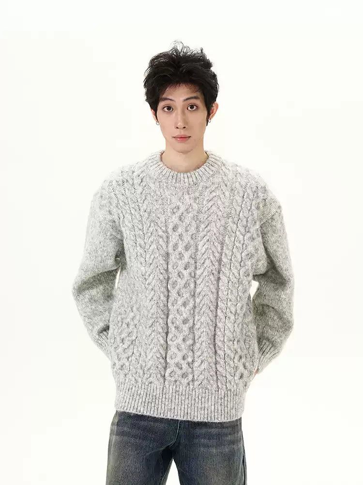 Twisted Relaxed Fit Sweater Korean Street Fashion Sweater By 77Flight Shop Online at OH Vault