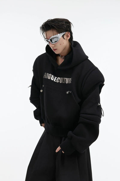 Shiny Logo Front Pocket Hoodie Korean Street Fashion Hoodie By Argue Culture Shop Online at OH Vault