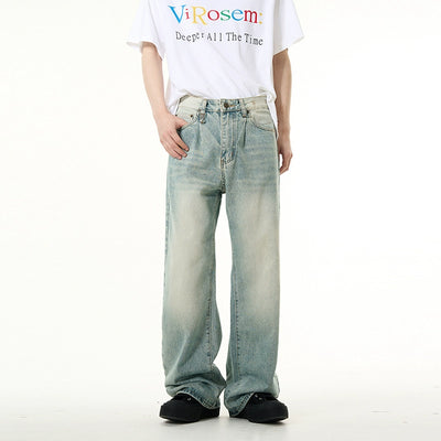 Faded Light Wash Jeans Korean Street Fashion Jeans By 77Flight Shop Online at OH Vault