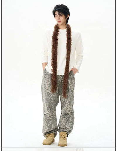 Leopard Print Pleated Pants Korean Street Fashion Pants By 77Flight Shop Online at OH Vault