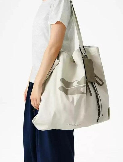 Logo Print Tote Bag Korean Street Fashion Bag By Crying Center Shop Online at OH Vault