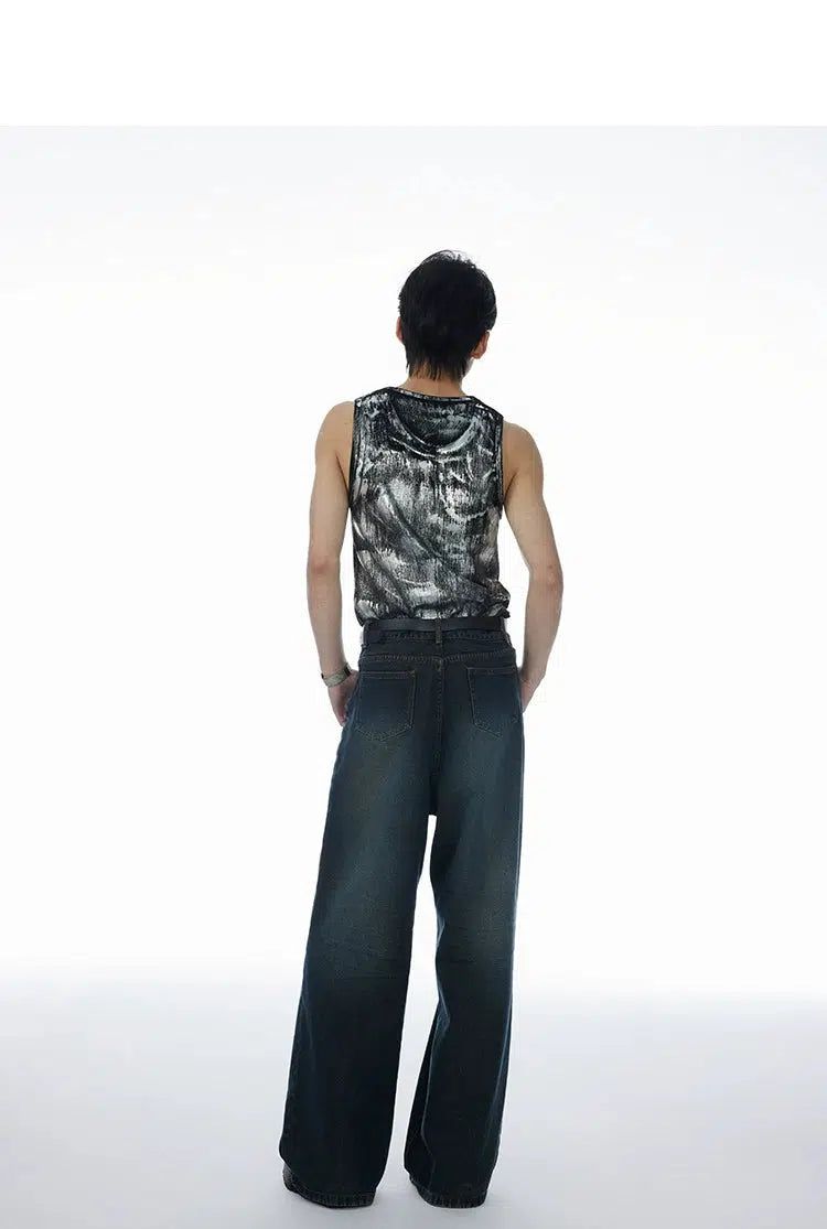 Faded Straight Leg Jeans Korean Street Fashion Jeans By Cro World Shop Online at OH Vault